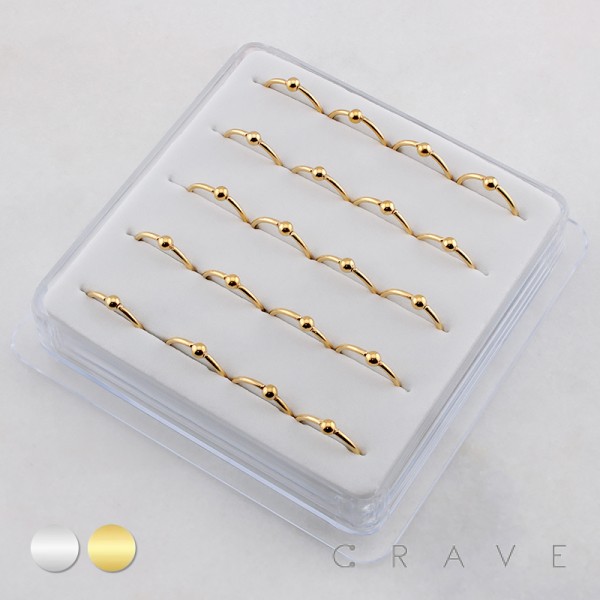 FIXED BALL NOSE HOOP PACKAGE 316L SURGICAL STEEL